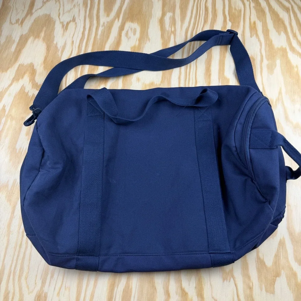 Ralph Lauren Fragrances Navy Blue Canvas Duffel Bag Multi Color Polo Logo